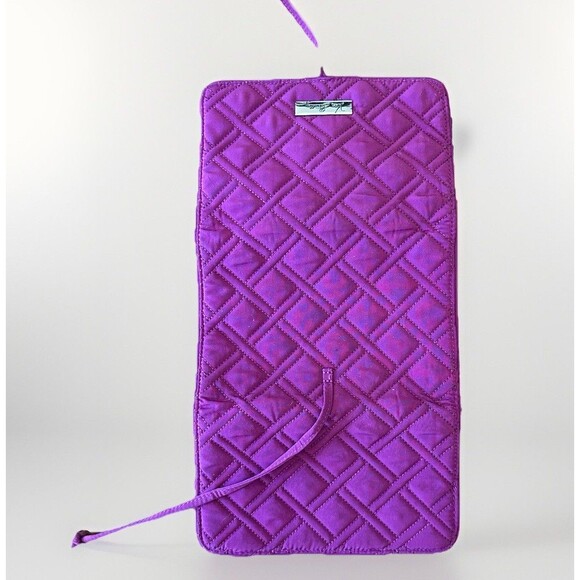 Vera Bradley All Wrapped Up Jewelry Roll Plum Quilted Travel Pouch - Picture 4 of 8